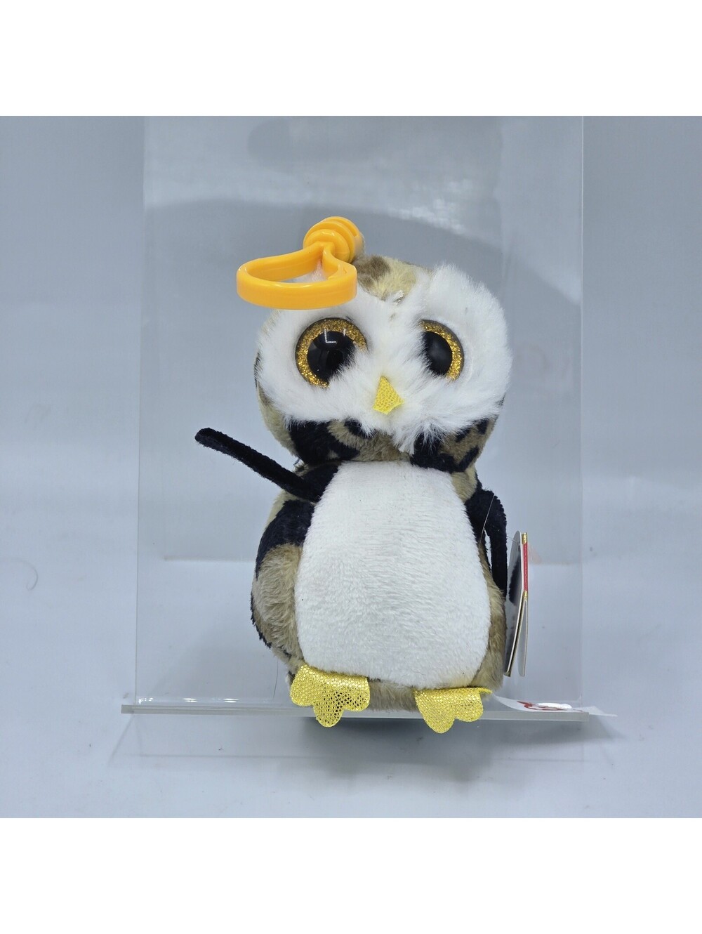 TY Beanie Boos 3" OWLIVER Owl Keychain Plastic Clip Stuffed Animal Plush MWMTs